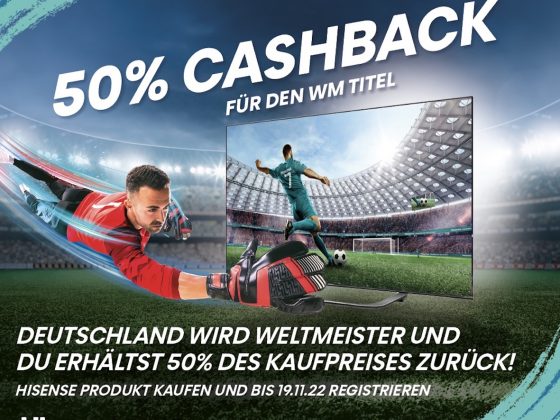Hisense ist startklar für die WM mit einer Cashbackaktion