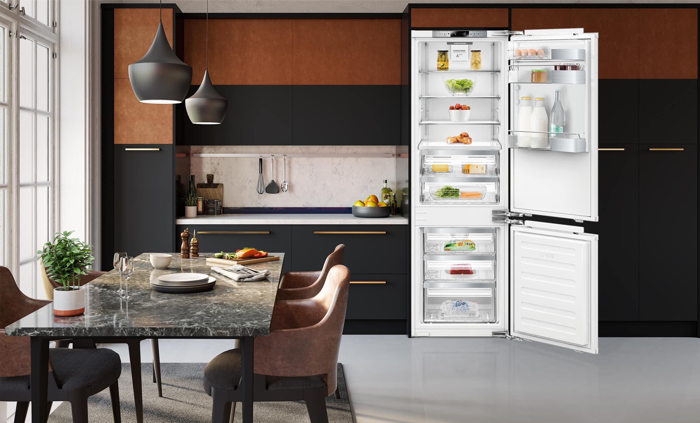 Grundig Kühl-Gefrierkombination Milieu