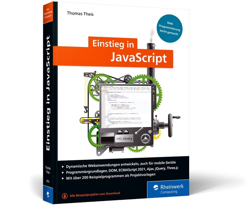 Buchcover "Der leichte Einstieg in JavaScript" vom Rheinwerk Verlag
