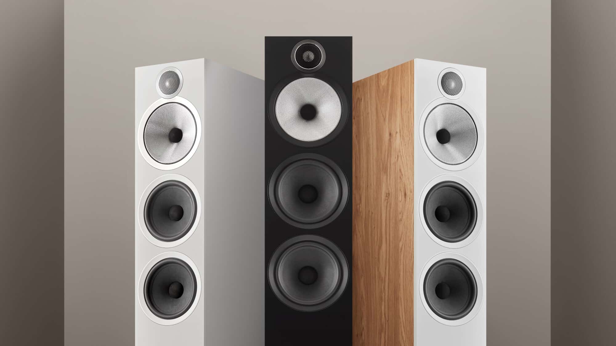 Bowers & Wilkins 603 S3 in Weiß, Schwarz und Eiche; Copyright: Bowers & Wilkins