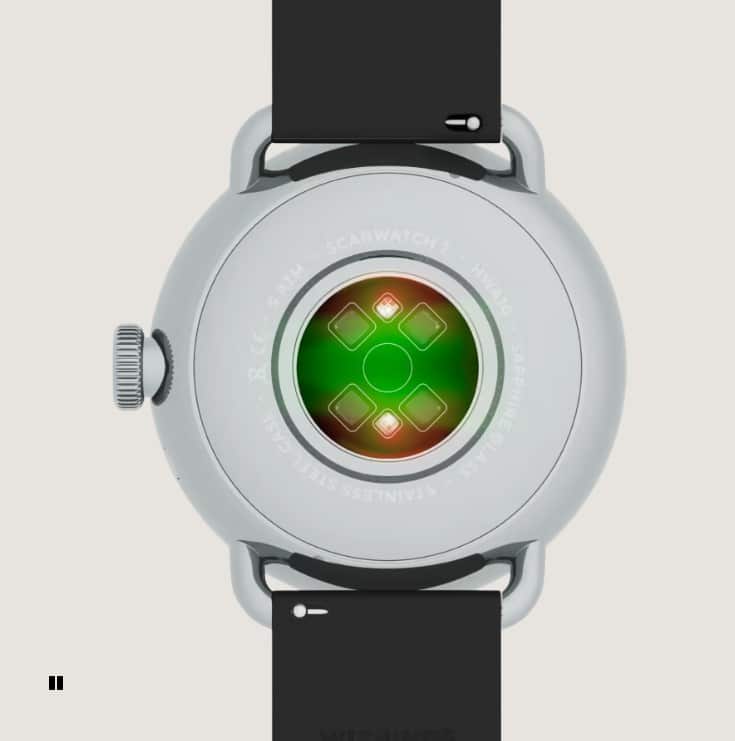 Sensor auf der Rückseite der Withings ScanWatch2