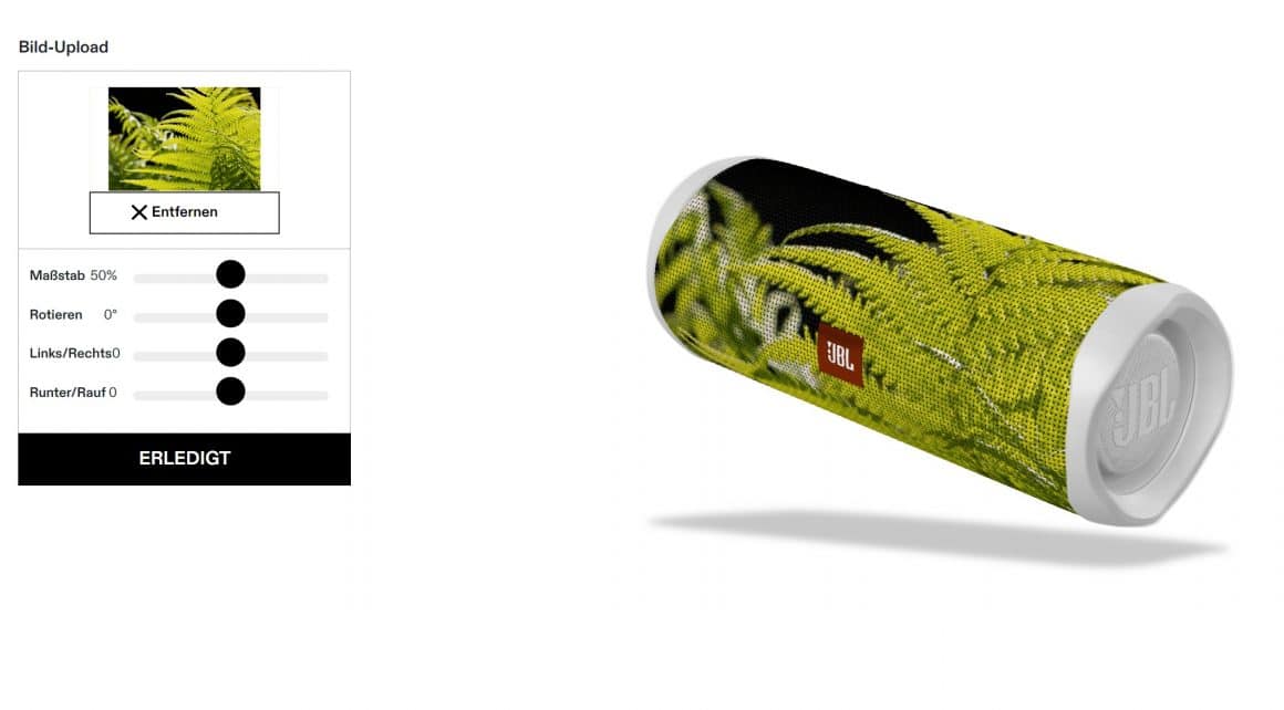 JBL Flip 5 mit Farnfoto