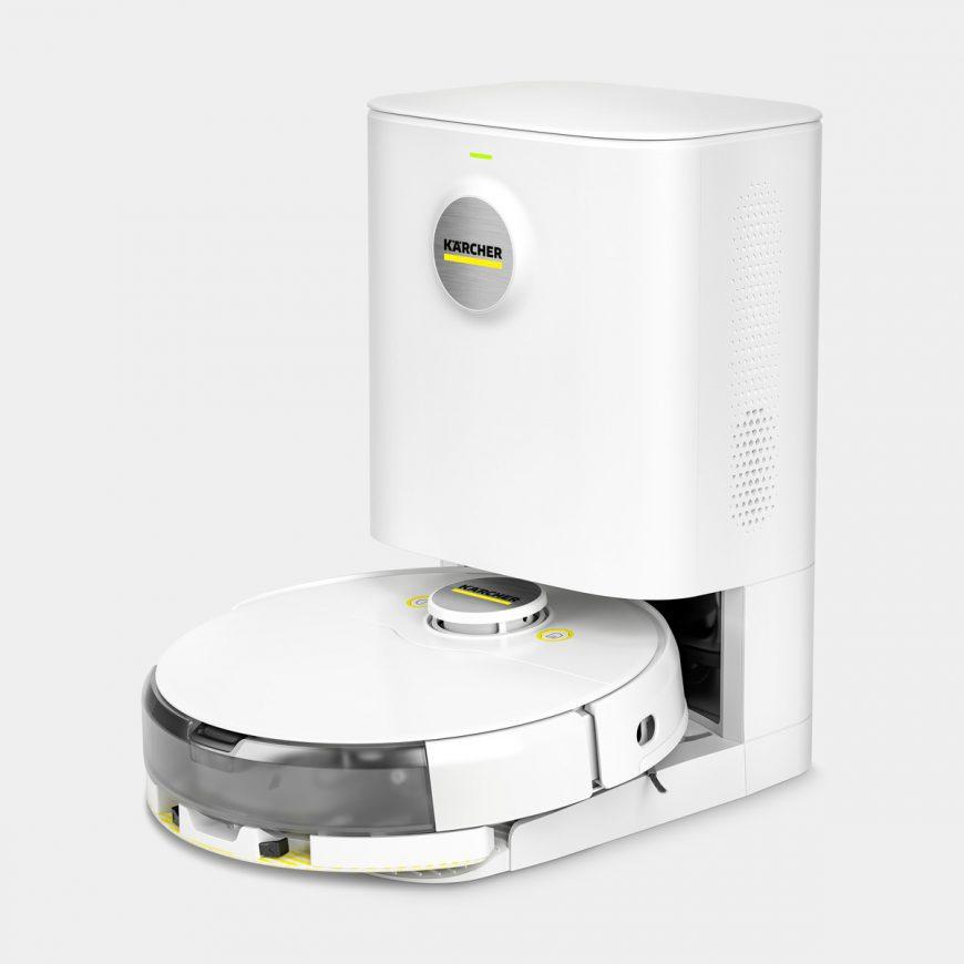 ABSAUGSTATION RCV 5 Noch mehr Autonomie bei der Reinigung: In der smarten Absaugstation wird der Staubbehälter des RCV 5 regelmäßig automatisch entleert.