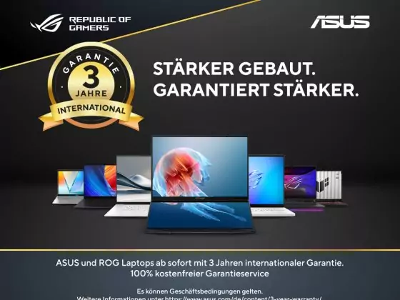 Drei Jahre Herstellergarantie: ASUS erweitert Garantiezeit für Consumer- und Gaming-Notebooks