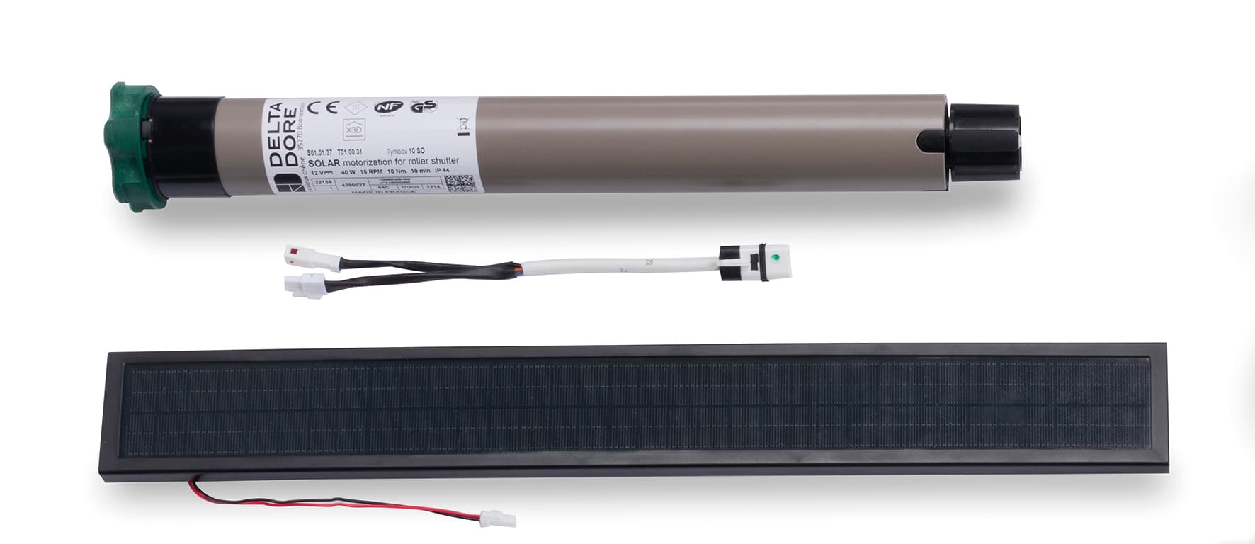 Rademacher / BU: Komplett-Kit für die Nachrüstung: Motor, Solarpanel und Akku – der Tymoov Solar von Rademacher für den Einbau durch den Fachbetrieb.
