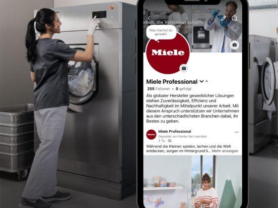 Der neue Facebook-Auftritt von Miele Professional in der DACH-Region: Kundengeschichten, Referenzen und Praxisbeispiele stehen im Mittelpunkt. (Foto: Miele)